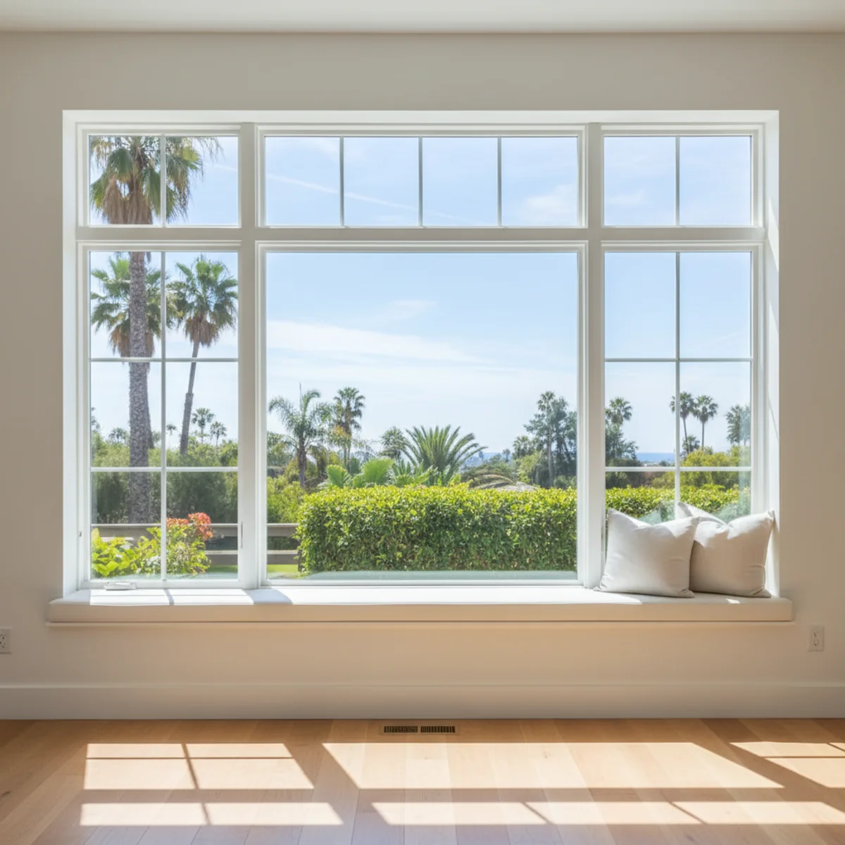 Modern energy efficient window in a bright interior