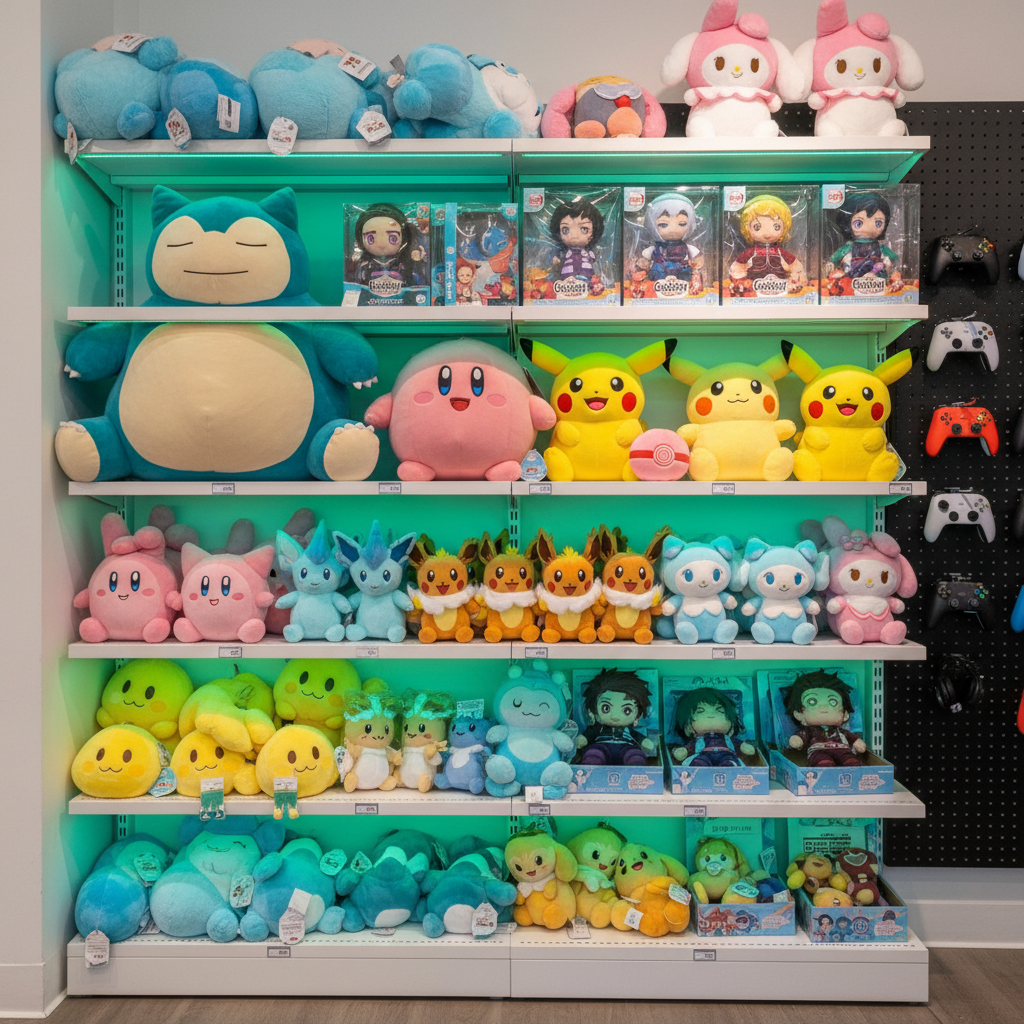 Plush Wall — Anime and gaming plushies floor to ceiling